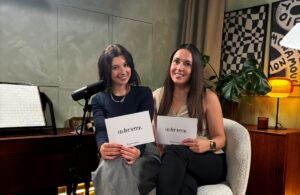 Jodie and Yasmin presenting their new podcast